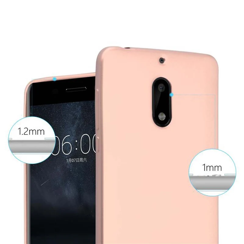 Cadorabo Hülle kompatibel mit Nokia 6 2017 Schutzhülle aus flexiblem TPU Silikon