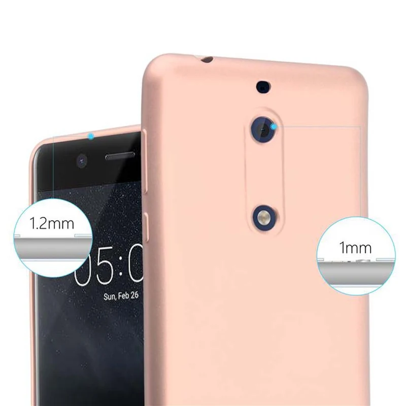Cadorabo Hülle kompatibel mit Nokia 5 2017 Schutzhülle aus flexiblem TPU Silikon