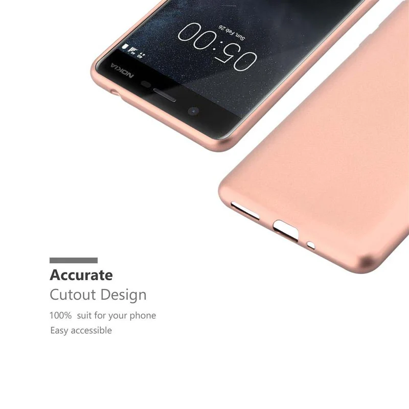 Cadorabo Hülle kompatibel mit Nokia 5 2017 Schutzhülle aus flexiblem TPU Silikon
