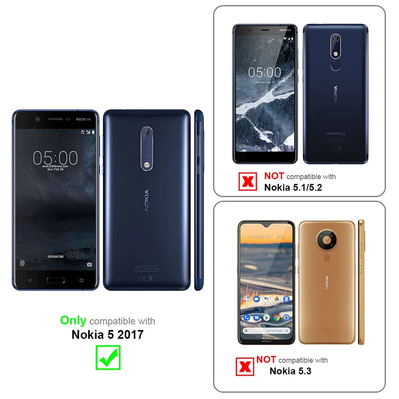 Cadorabo Hülle kompatibel mit Nokia 5 2017 Schutzhülle aus flexiblem TPU Silikon