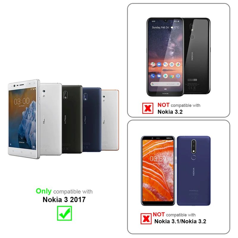 Cadorabo Hülle kompatibel mit Nokia 3 2017 Schutzhülle aus flexiblem TPU Silikon