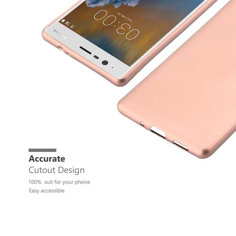 Cadorabo Hülle kompatibel mit Nokia 3 2017 Schutzhülle aus flexiblem TPU Silikon