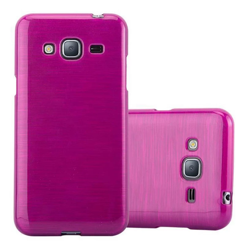 Cadorabo Hülle kompatibel mit Samsung Galaxy J3 2016 Schutzhülle aus flexiblem TPU Silikon im Brushed Design