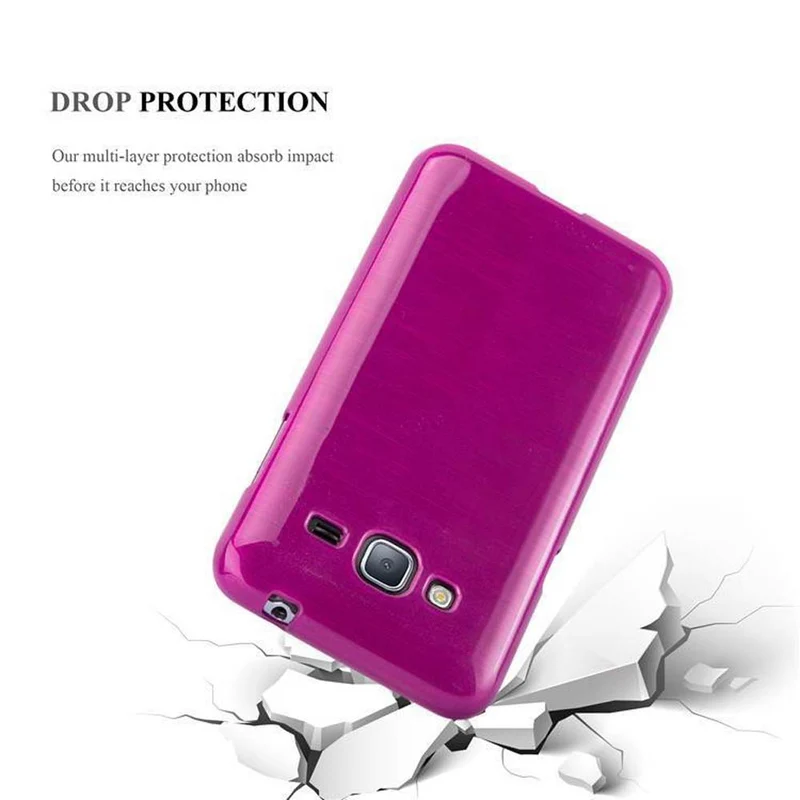 Cadorabo Hülle kompatibel mit Samsung Galaxy J3 2016 Schutzhülle aus flexiblem TPU Silikon im Brushed Design
