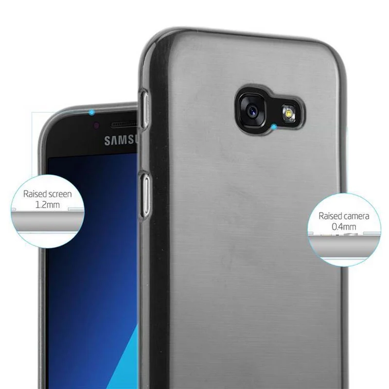 Cadorabo Hülle kompatibel mit Samsung Galaxy A5 2017 Schutzhülle aus flexiblem TPU Silikon im Brushed Design