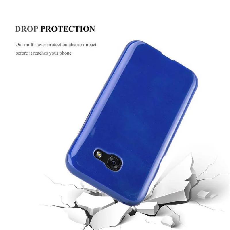 Cadorabo Hülle kompatibel mit Samsung Galaxy A3 2017 Schutzhülle aus flexiblem TPU Silikon im Brushed Design