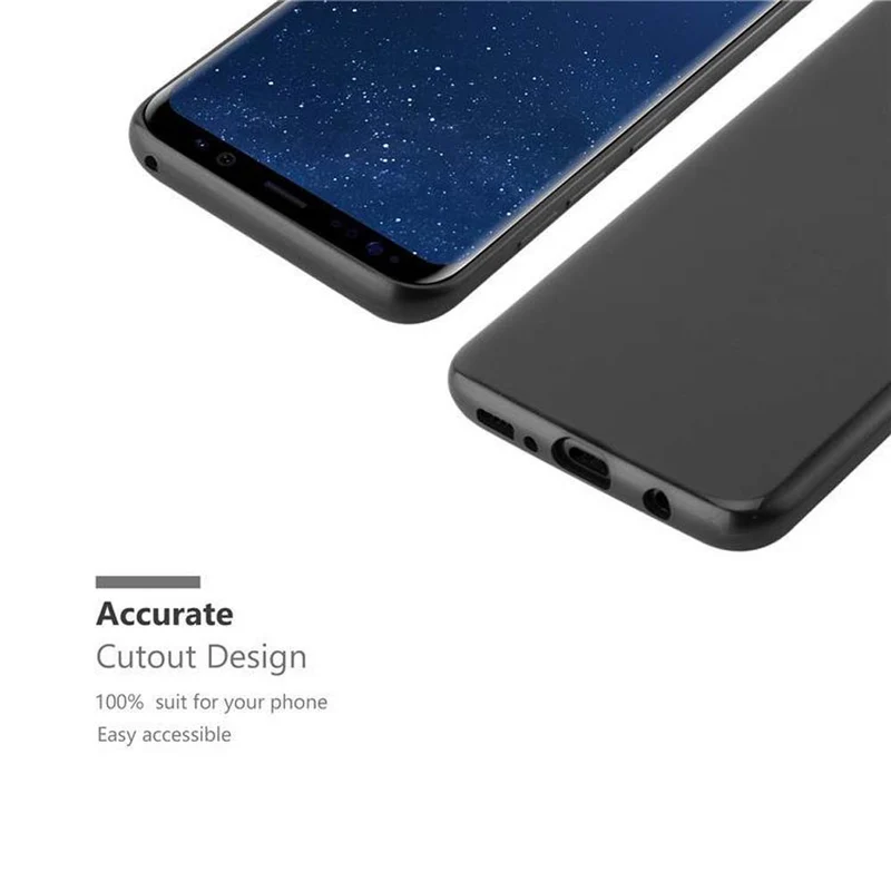 Cadorabo Hülle kompatibel mit Samsung Galaxy S8 Schutzhülle aus flexiblem TPU Silikon im Brushed Design