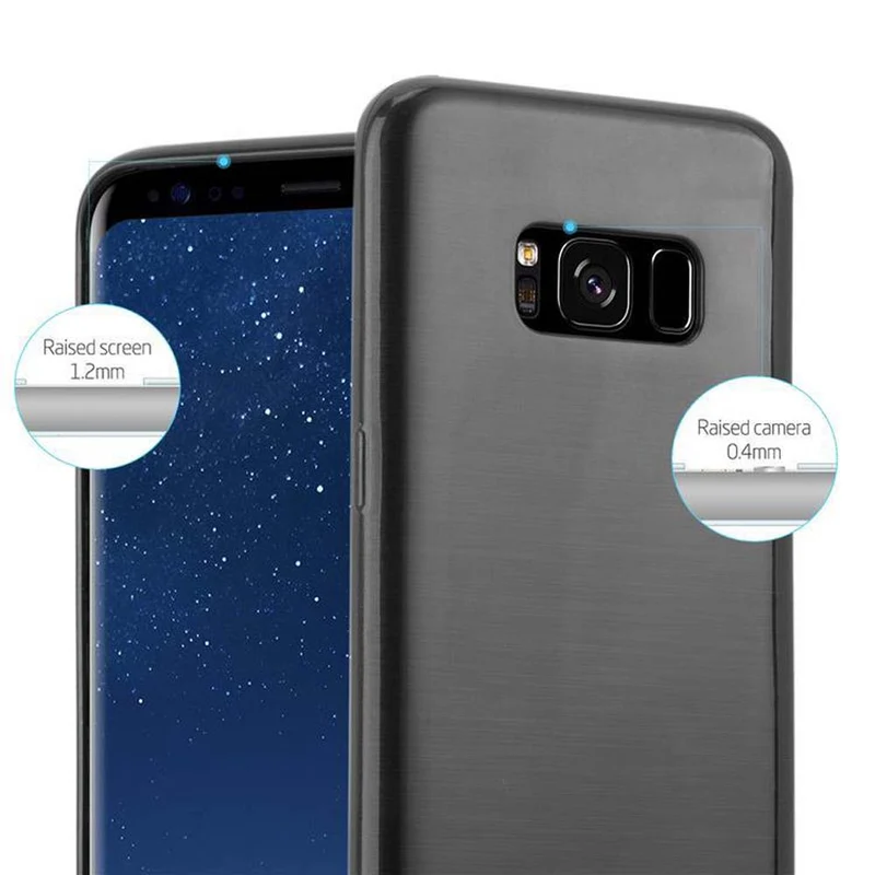 Cadorabo Hülle kompatibel mit Samsung Galaxy S8 Schutzhülle aus flexiblem TPU Silikon im Brushed Design