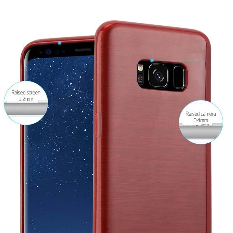 Cadorabo Hülle kompatibel mit Samsung Galaxy S8 Schutzhülle aus flexiblem TPU Silikon im Brushed Design
