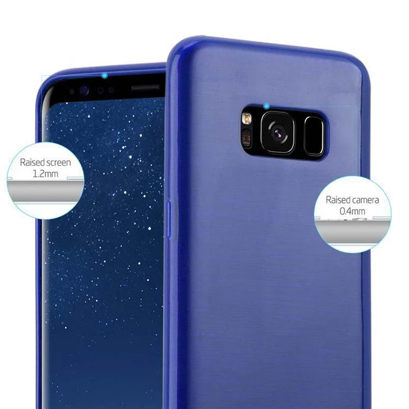 Cadorabo Hülle kompatibel mit Samsung Galaxy S8 Schutzhülle aus flexiblem TPU Silikon im Brushed Design