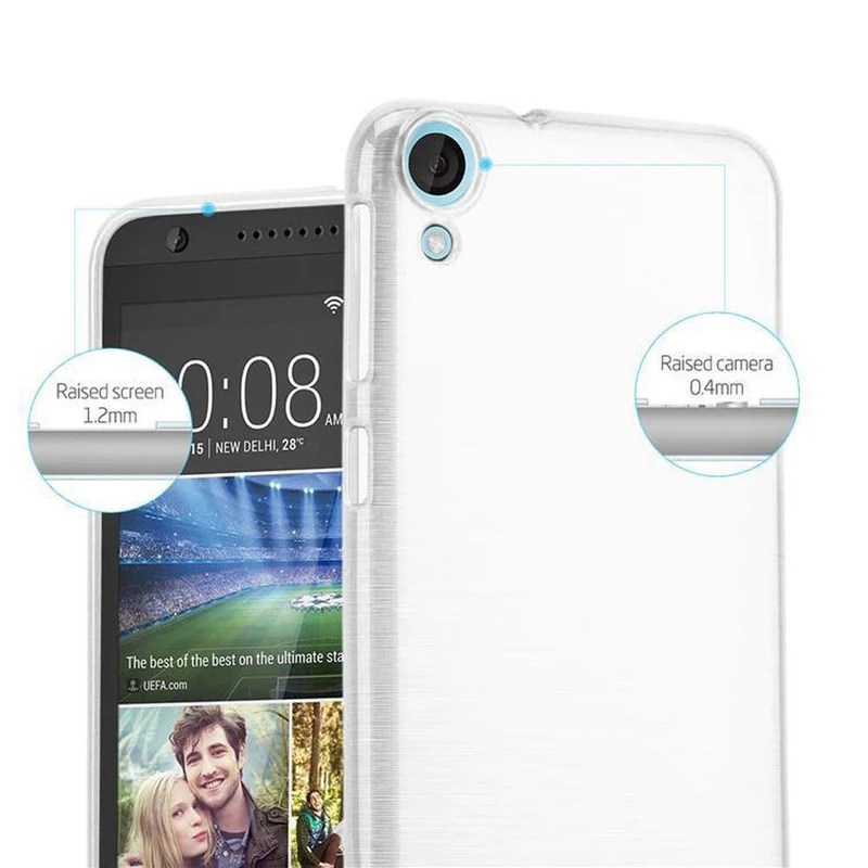 Cadorabo Hülle kompatibel mit HTC Desire 820 Schutzhülle aus flexiblem TPU Silikon im Brushed Design