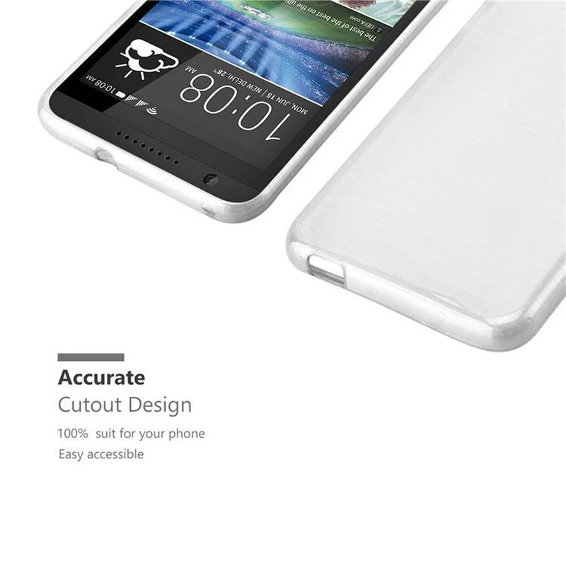 Cadorabo Hülle kompatibel mit HTC Desire 820 Schutzhülle aus flexiblem TPU Silikon im Brushed Design