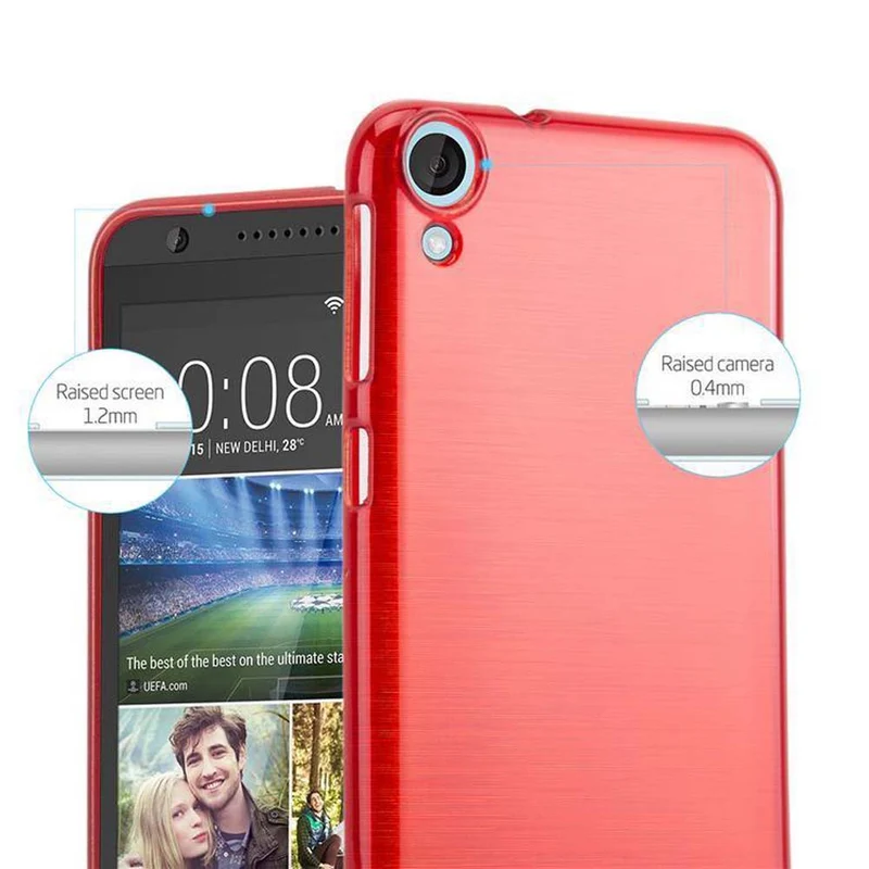 Cadorabo Hülle kompatibel mit HTC Desire 820 Schutzhülle aus flexiblem TPU Silikon im Brushed Design