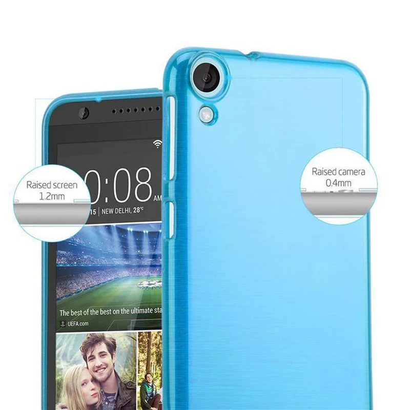 Cadorabo Hülle kompatibel mit HTC Desire 820 Schutzhülle aus flexiblem TPU Silikon im Brushed Design