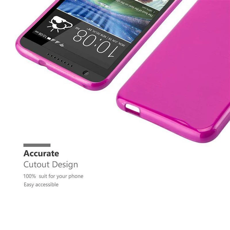 Cadorabo Hülle kompatibel mit HTC Desire 820 Schutzhülle aus flexiblem TPU Silikon im Brushed Design