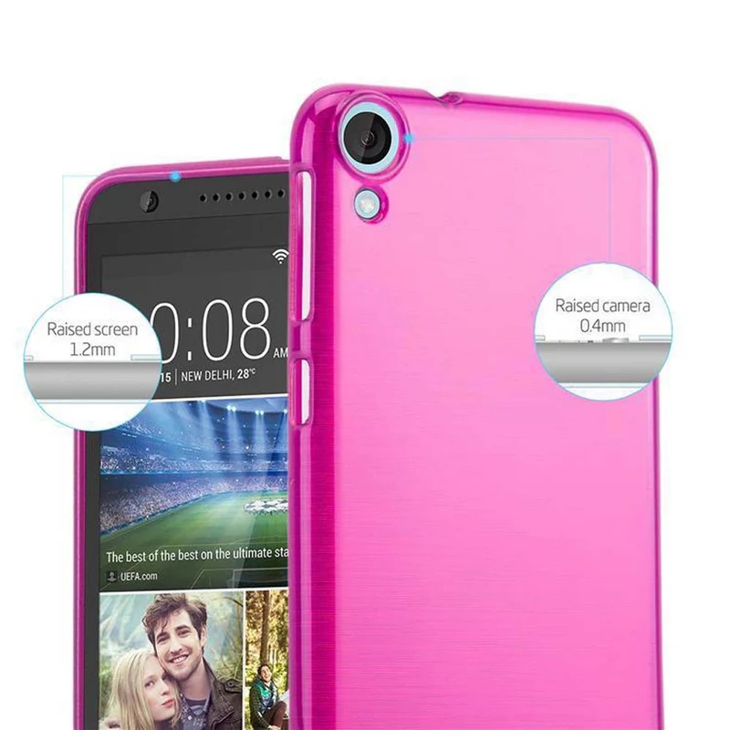 Cadorabo Hülle kompatibel mit HTC Desire 820 Schutzhülle aus flexiblem TPU Silikon im Brushed Design