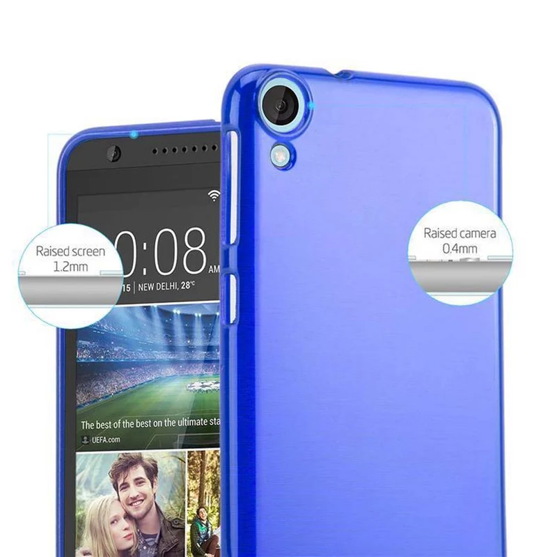 Cadorabo Hülle kompatibel mit HTC Desire 820 Schutzhülle aus flexiblem TPU Silikon im Brushed Design