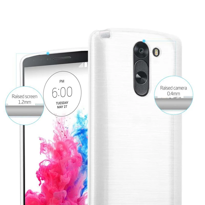 Cadorabo Hülle kompatibel mit LG G3 STYLUS Schutzhülle aus flexiblem TPU Silikon im Brushed Design
