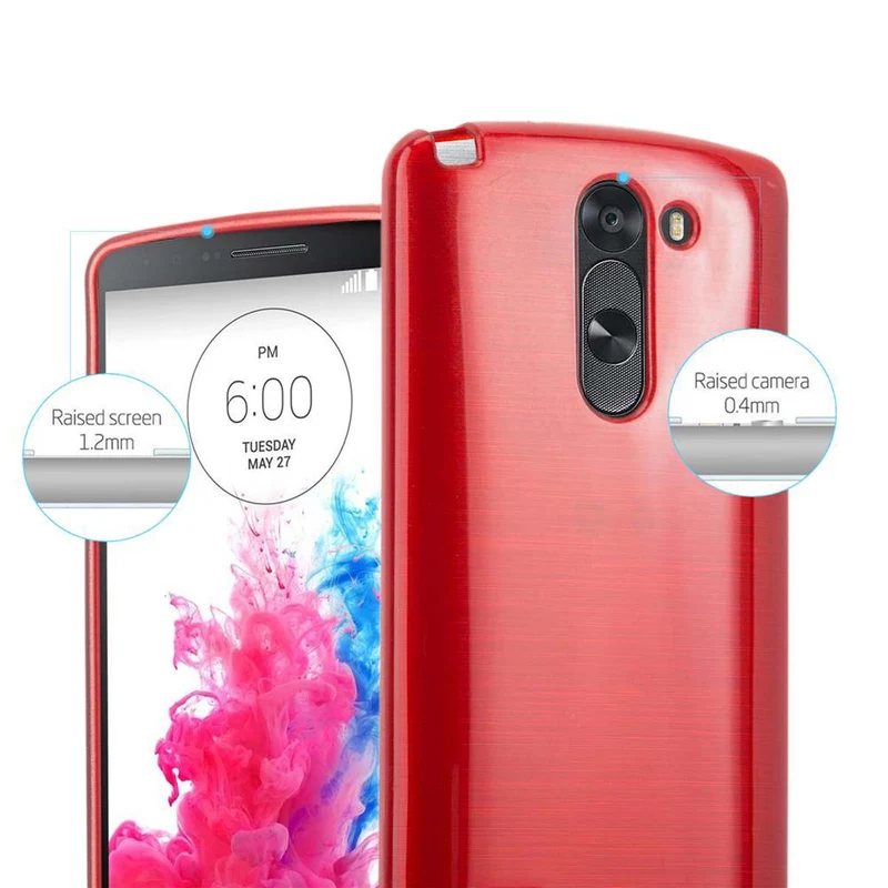 Cadorabo Hülle kompatibel mit LG G3 STYLUS Schutzhülle aus flexiblem TPU Silikon im Brushed Design