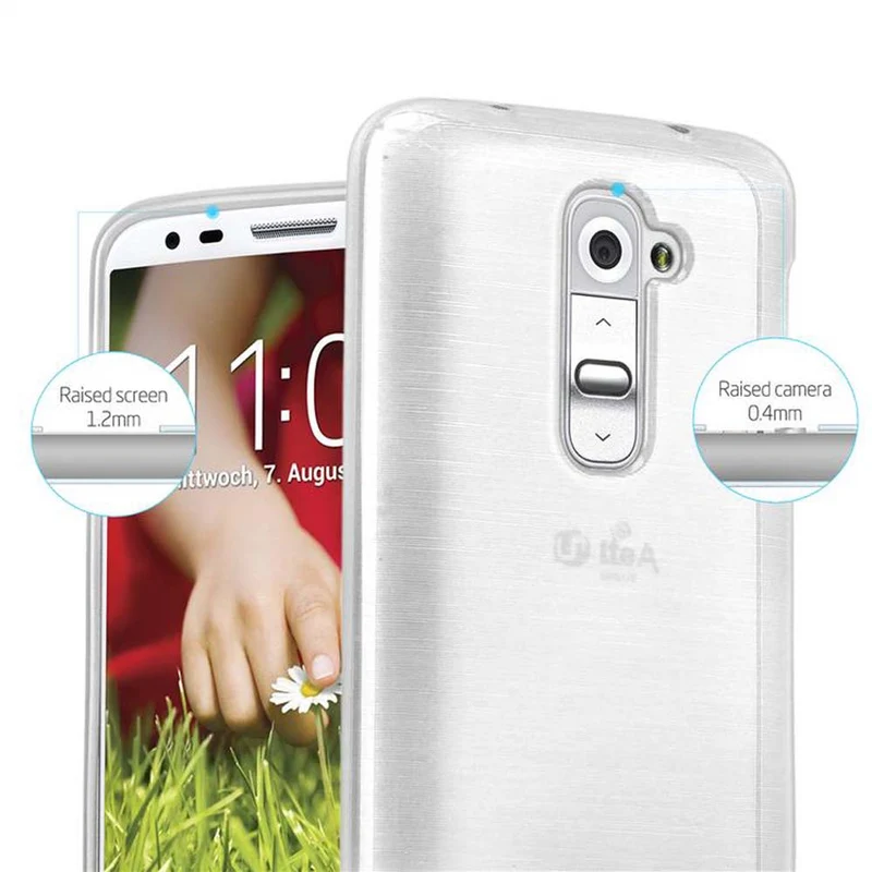 Cadorabo Hülle kompatibel mit LG G2 MINI Schutzhülle aus flexiblem TPU Silikon im Brushed Design