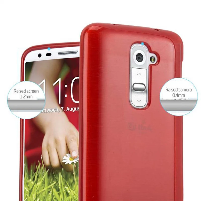 Cadorabo Hülle kompatibel mit LG G2 MINI Schutzhülle aus flexiblem TPU Silikon im Brushed Design