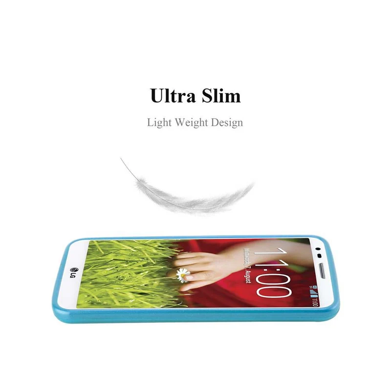 Cadorabo Hülle kompatibel mit LG G2 MINI Schutzhülle aus flexiblem TPU Silikon im Brushed Design