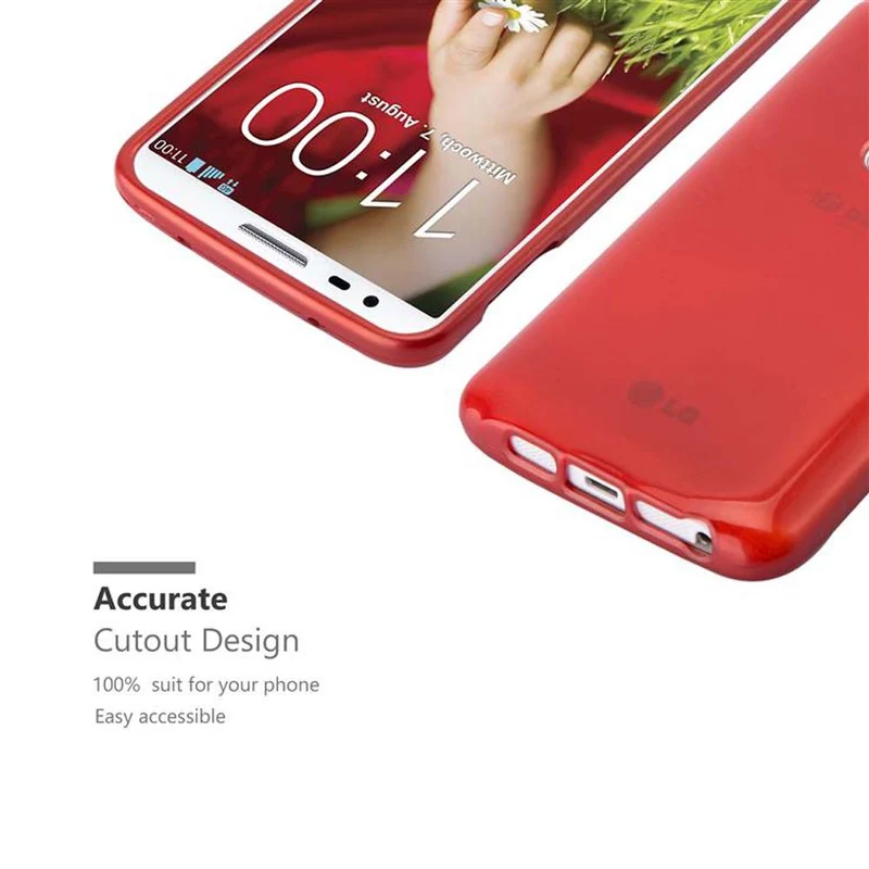 Cadorabo Hülle kompatibel mit LG G2 Schutzhülle aus flexiblem TPU Silikon im Brushed Design
