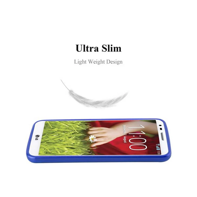 Cadorabo Hülle kompatibel mit LG G2 Schutzhülle aus flexiblem TPU Silikon im Brushed Design