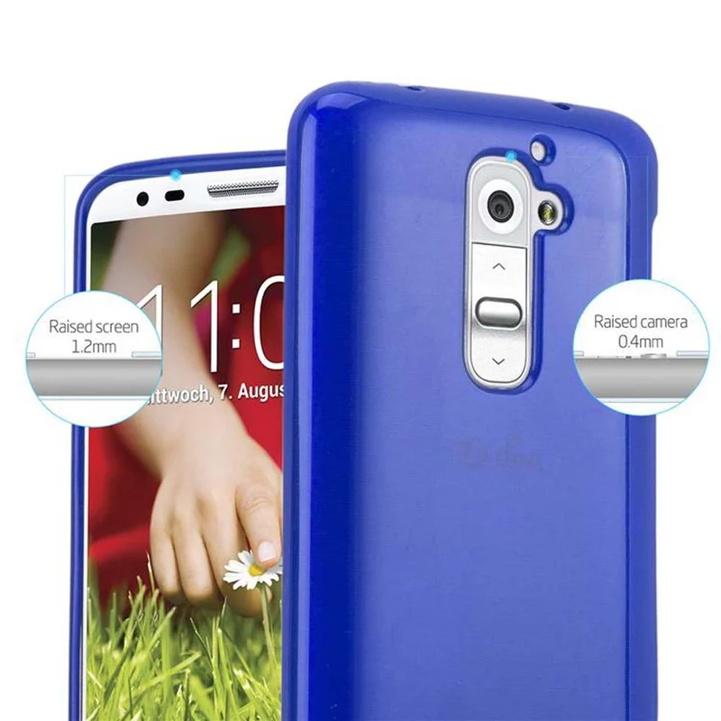 Cadorabo Hülle kompatibel mit LG G2 Schutzhülle aus flexiblem TPU Silikon im Brushed Design