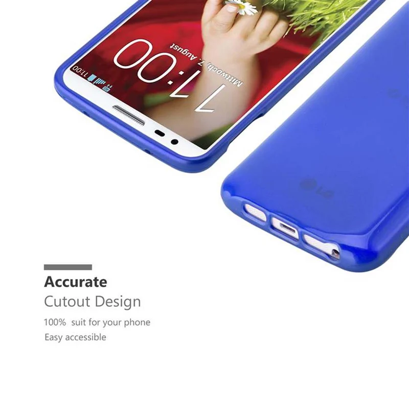 Cadorabo Hülle kompatibel mit LG G2 Schutzhülle aus flexiblem TPU Silikon im Brushed Design
