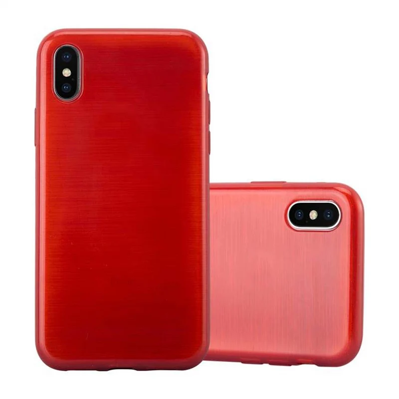 Cadorabo Hülle kompatibel mit Apple iPhone X / XS Schutzhülle aus flexiblem TPU Silikon im Brushed Design