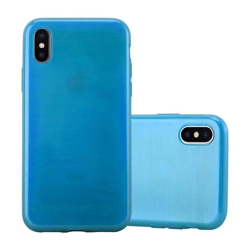Cadorabo Hülle kompatibel mit Apple iPhone X / XS Schutzhülle aus flexiblem TPU Silikon im Brushed Design