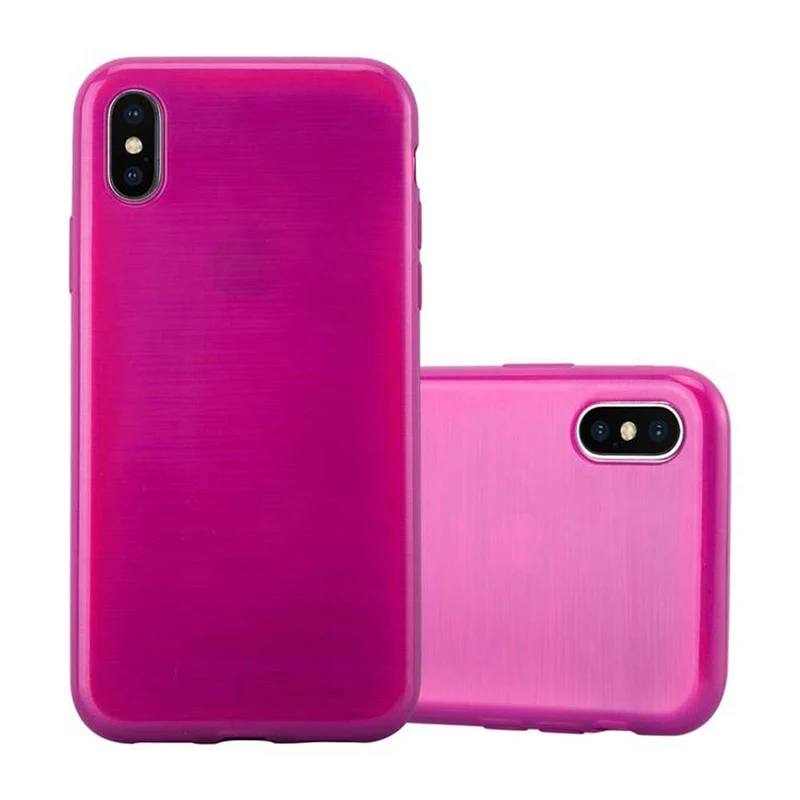 Cadorabo Hülle kompatibel mit Apple iPhone X / XS Schutzhülle aus flexiblem TPU Silikon im Brushed Design