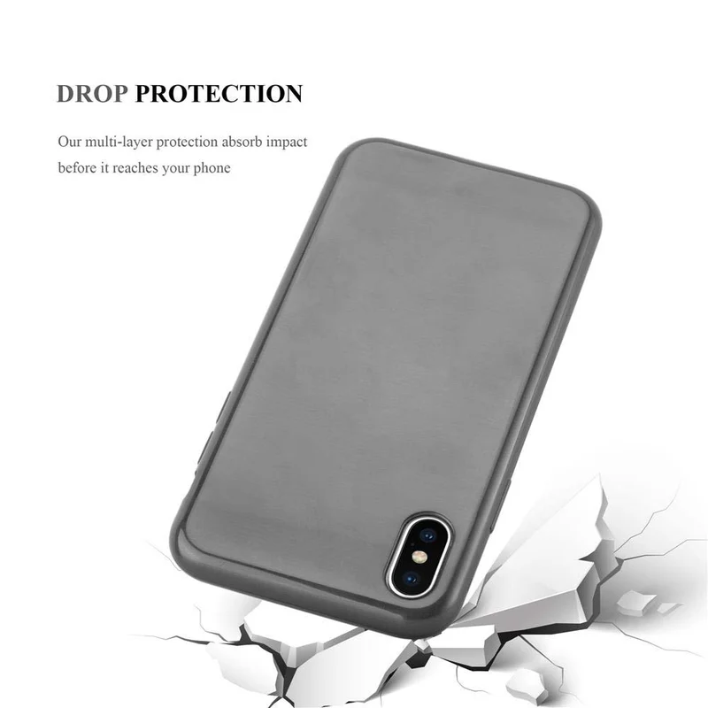 Cadorabo Hülle kompatibel mit Apple iPhone X / XS Schutzhülle aus flexiblem TPU Silikon im Brushed Design