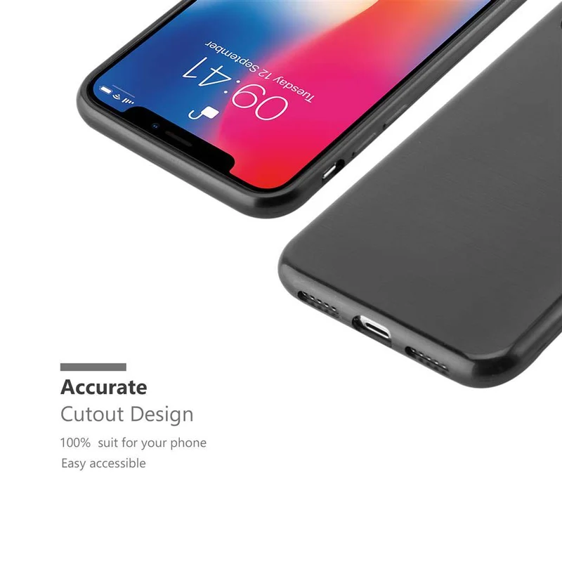 Cadorabo Hülle kompatibel mit Apple iPhone X / XS Schutzhülle aus flexiblem TPU Silikon im Brushed Design