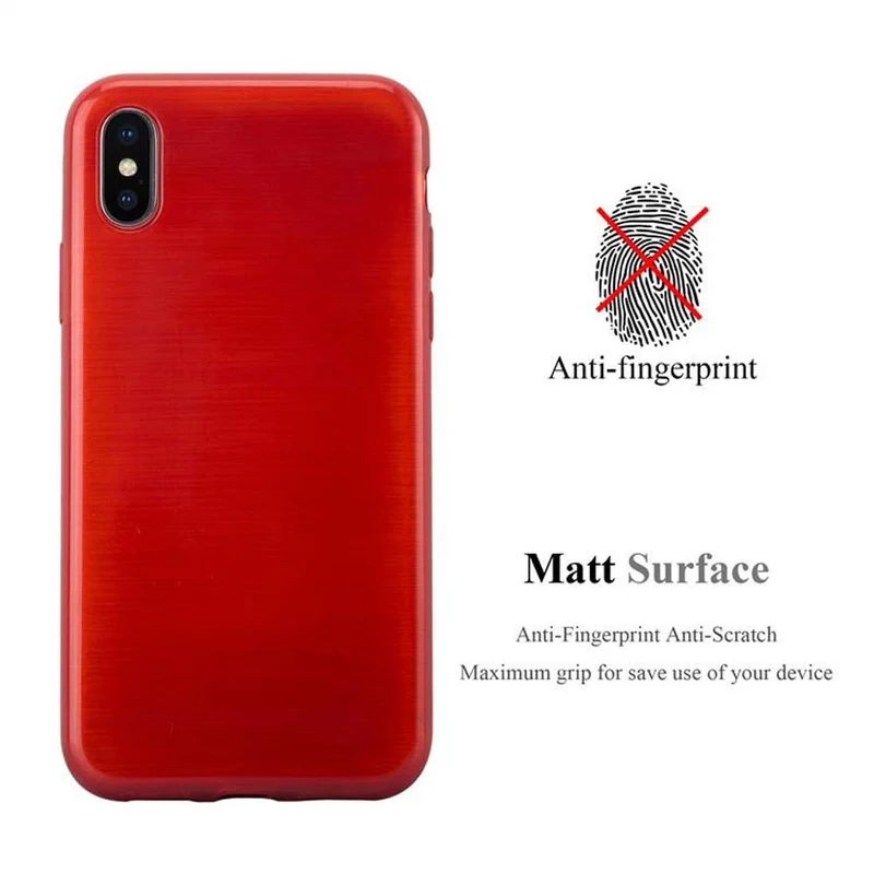 Cadorabo Hülle kompatibel mit Apple iPhone X / XS Schutzhülle aus flexiblem TPU Silikon im Brushed Design