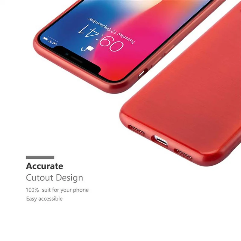 Cadorabo Hülle kompatibel mit Apple iPhone X / XS Schutzhülle aus flexiblem TPU Silikon im Brushed Design