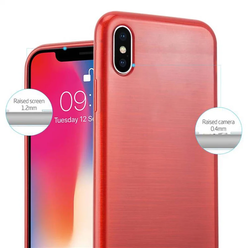 Cadorabo Hülle kompatibel mit Apple iPhone X / XS Schutzhülle aus flexiblem TPU Silikon im Brushed Design
