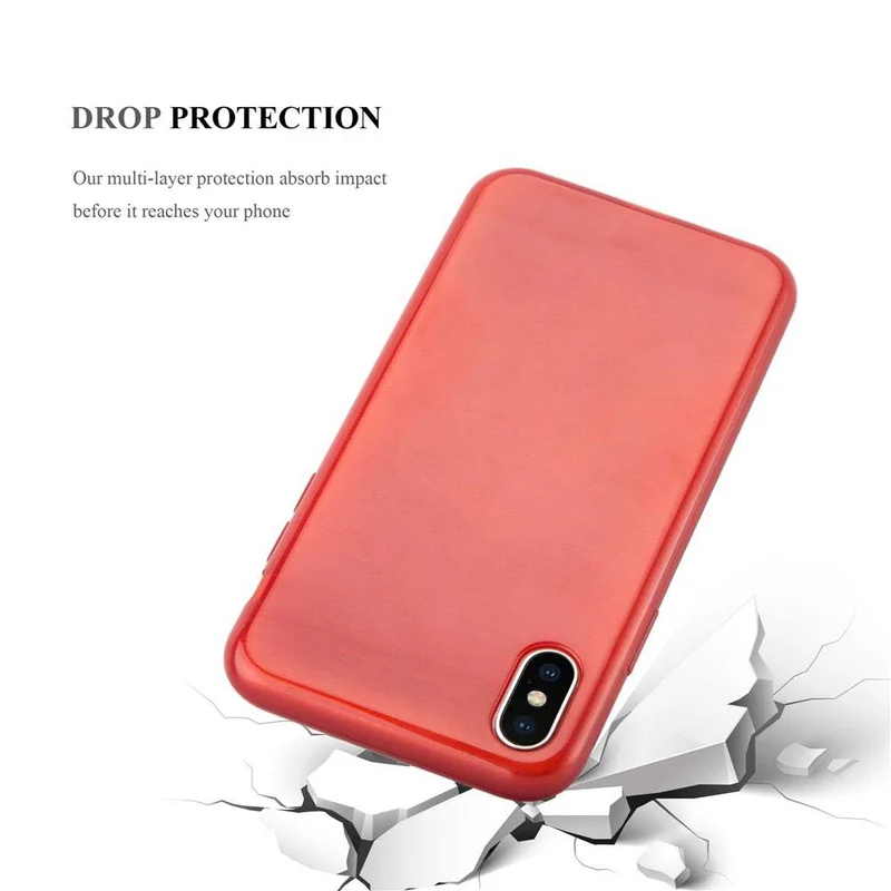Cadorabo Hülle kompatibel mit Apple iPhone X / XS Schutzhülle aus flexiblem TPU Silikon im Brushed Design