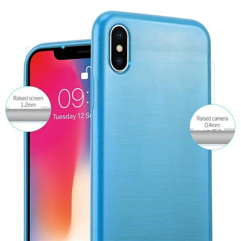 Cadorabo Hülle kompatibel mit Apple iPhone X / XS Schutzhülle aus flexiblem TPU Silikon im Brushed Design