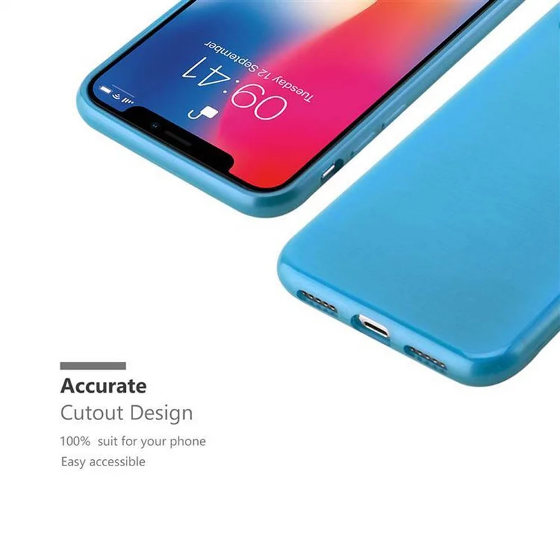 Cadorabo Hülle kompatibel mit Apple iPhone X / XS Schutzhülle aus flexiblem TPU Silikon im Brushed Design