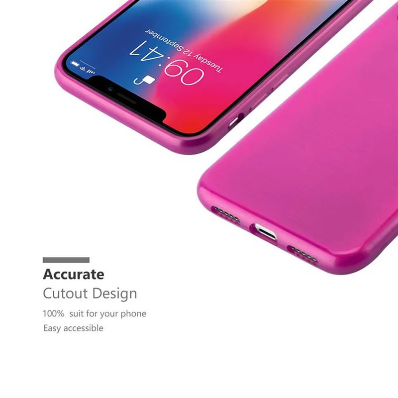 Cadorabo Hülle kompatibel mit Apple iPhone X / XS Schutzhülle aus flexiblem TPU Silikon im Brushed Design