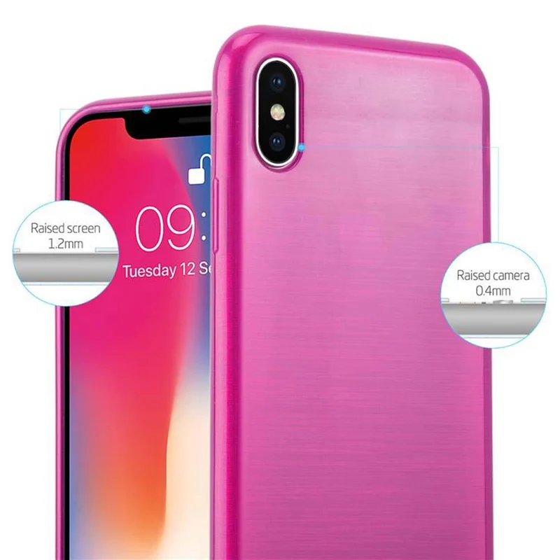 Cadorabo Hülle kompatibel mit Apple iPhone X / XS Schutzhülle aus flexiblem TPU Silikon im Brushed Design