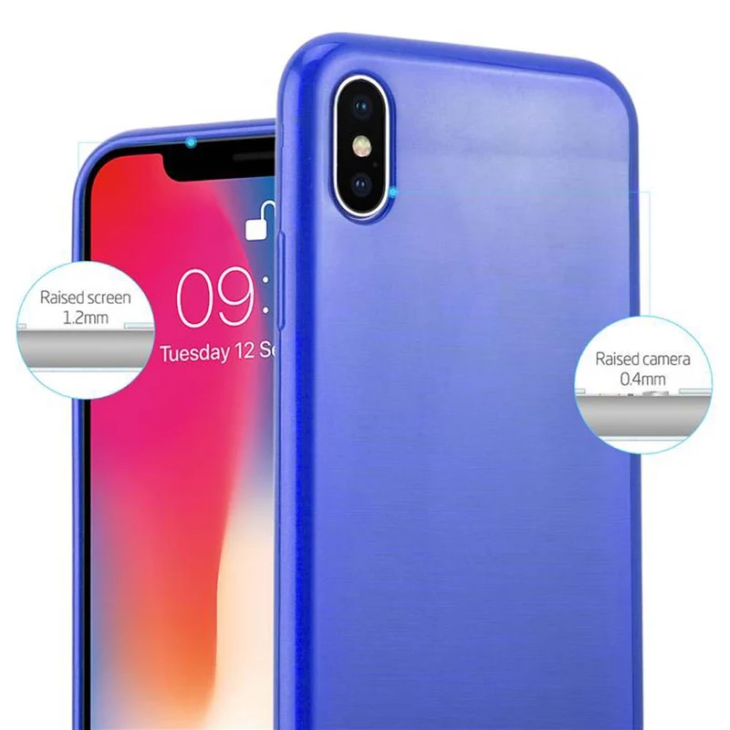 Cadorabo Hülle kompatibel mit Apple iPhone X / XS Schutzhülle aus flexiblem TPU Silikon im Brushed Design
