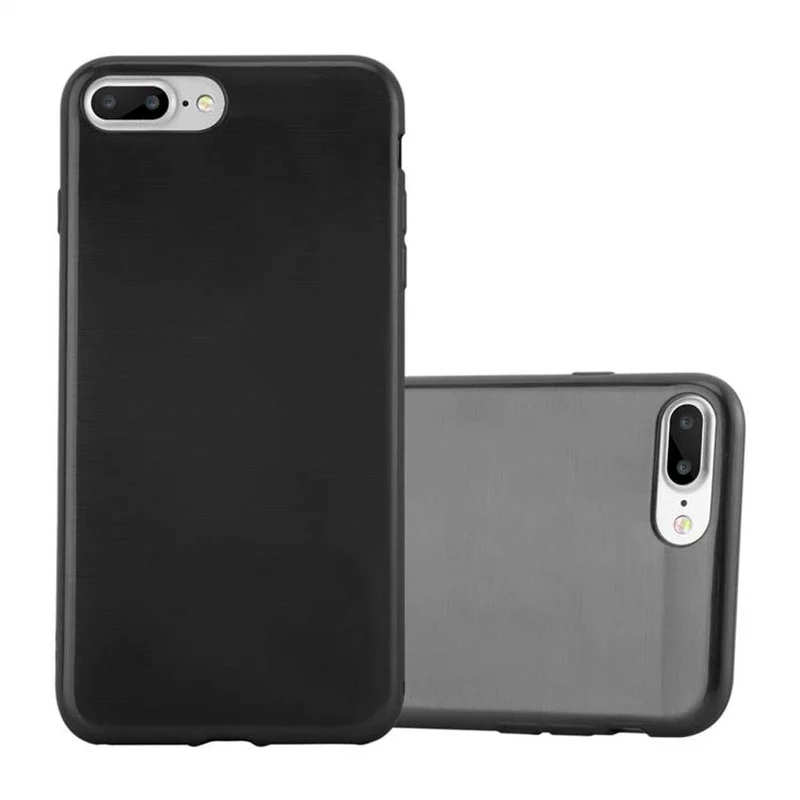 Cadorabo Hülle kompatibel mit Apple iPhone 7 PLUS / 7S PLUS / 8 PLUS Schutzhülle aus flexiblem TPU Silikon im Brushed Design