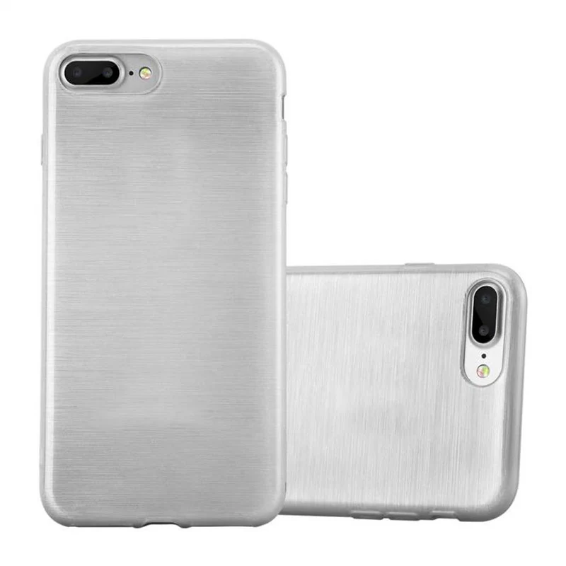Cadorabo Hülle kompatibel mit Apple iPhone 7 PLUS / 7S PLUS / 8 PLUS Schutzhülle aus flexiblem TPU Silikon im Brushed Design