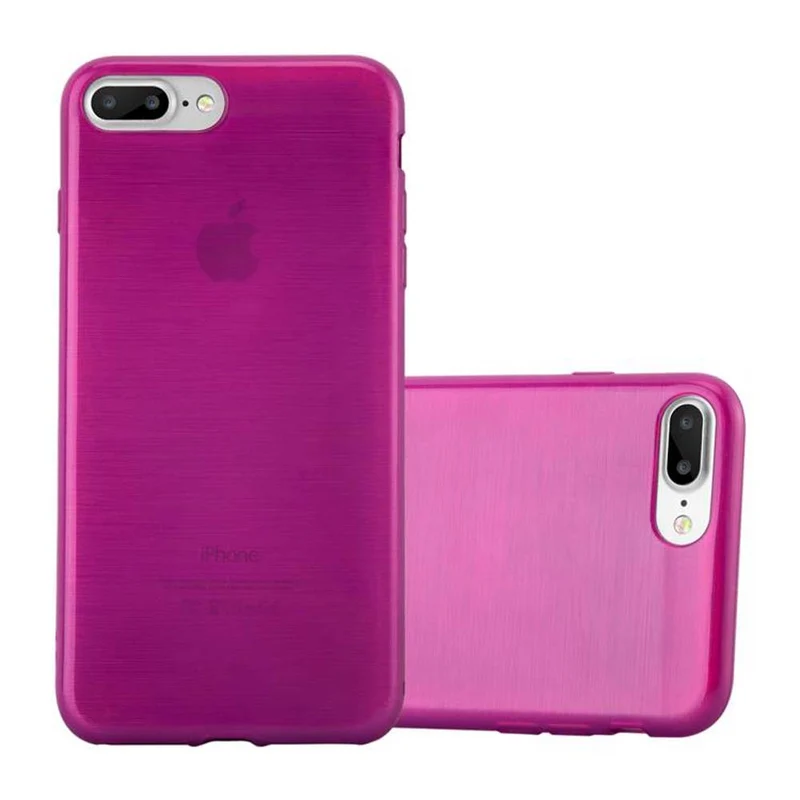 Cadorabo Hülle kompatibel mit Apple iPhone 7 PLUS / 7S PLUS / 8 PLUS Schutzhülle aus flexiblem TPU Silikon im Brushed Design