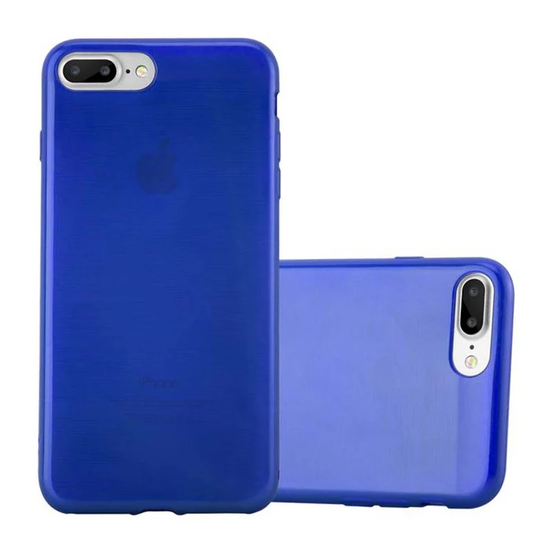 Cadorabo Hülle kompatibel mit Apple iPhone 7 PLUS / 7S PLUS / 8 PLUS Schutzhülle aus flexiblem TPU Silikon im Brushed Design
