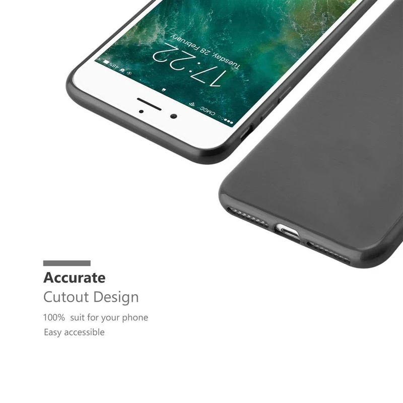Cadorabo Hülle kompatibel mit Apple iPhone 7 PLUS / 7S PLUS / 8 PLUS Schutzhülle aus flexiblem TPU Silikon im Brushed Design