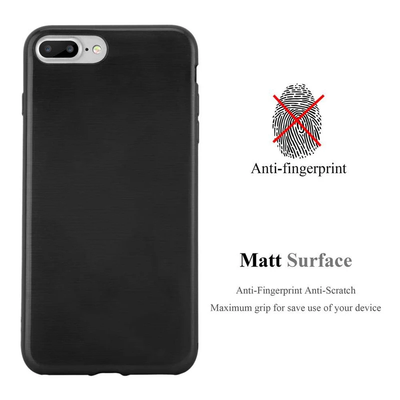 Cadorabo Hülle kompatibel mit Apple iPhone 7 PLUS / 7S PLUS / 8 PLUS Schutzhülle aus flexiblem TPU Silikon im Brushed Design